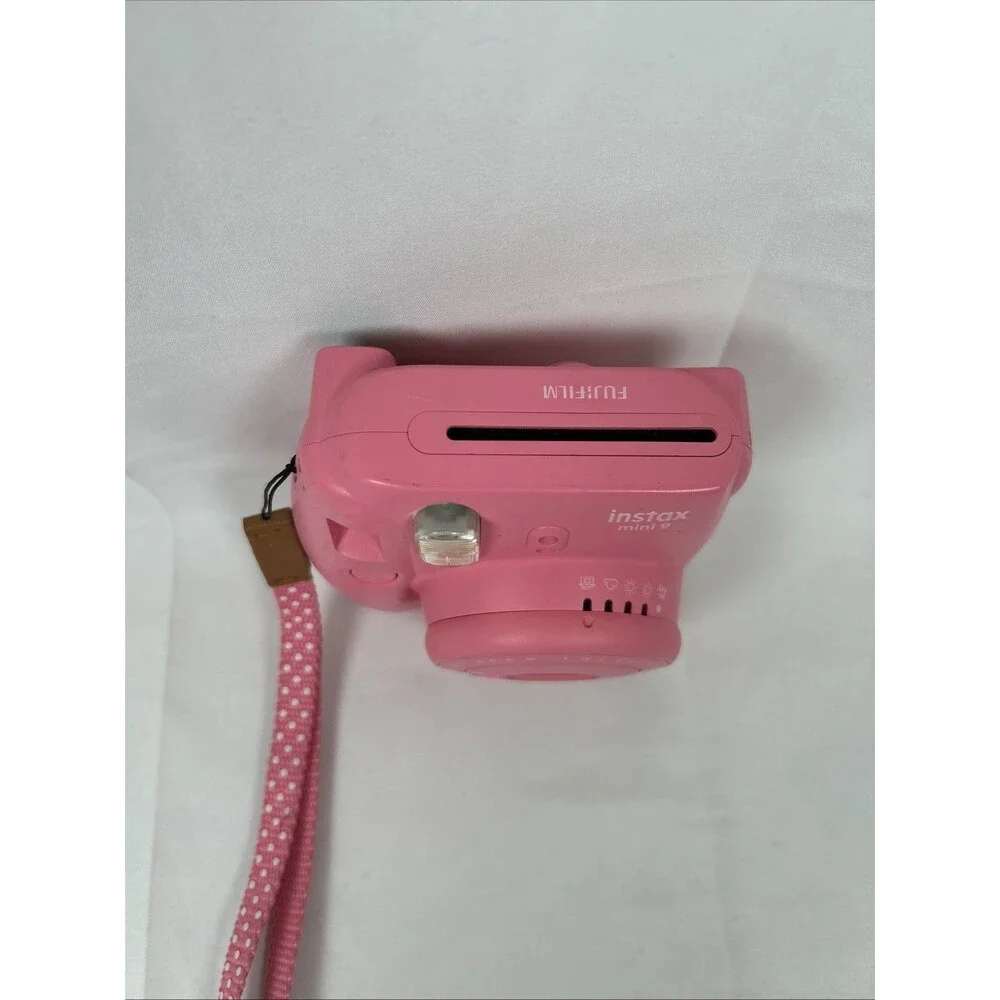 Fujifilm Instax Mini 9 Instant Film Pink Camera With Wrist Strap Tested Working